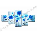Модульная картина: набор синих цветков